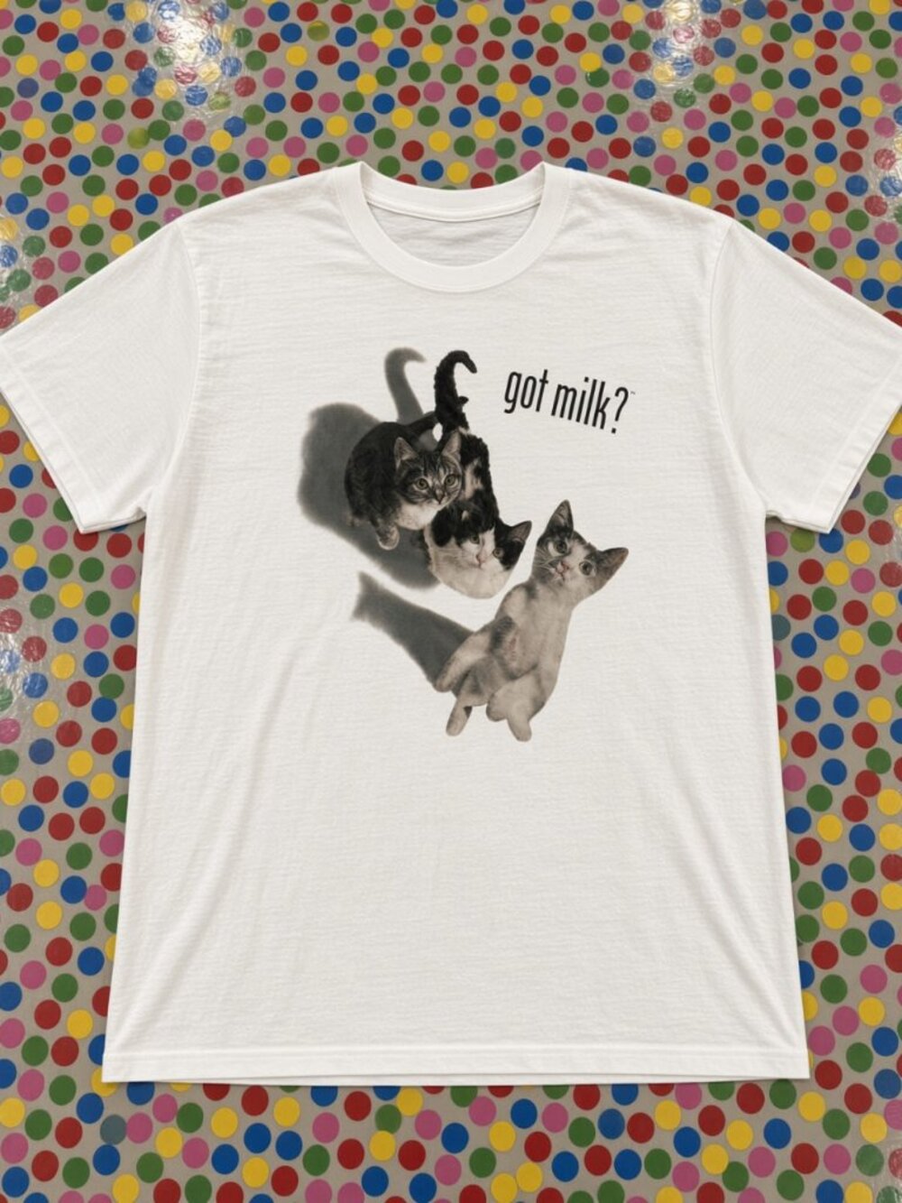Got Milk Three Kittens Funny Cat Parody Graphic T-Shirt Gildan Cotton Tee